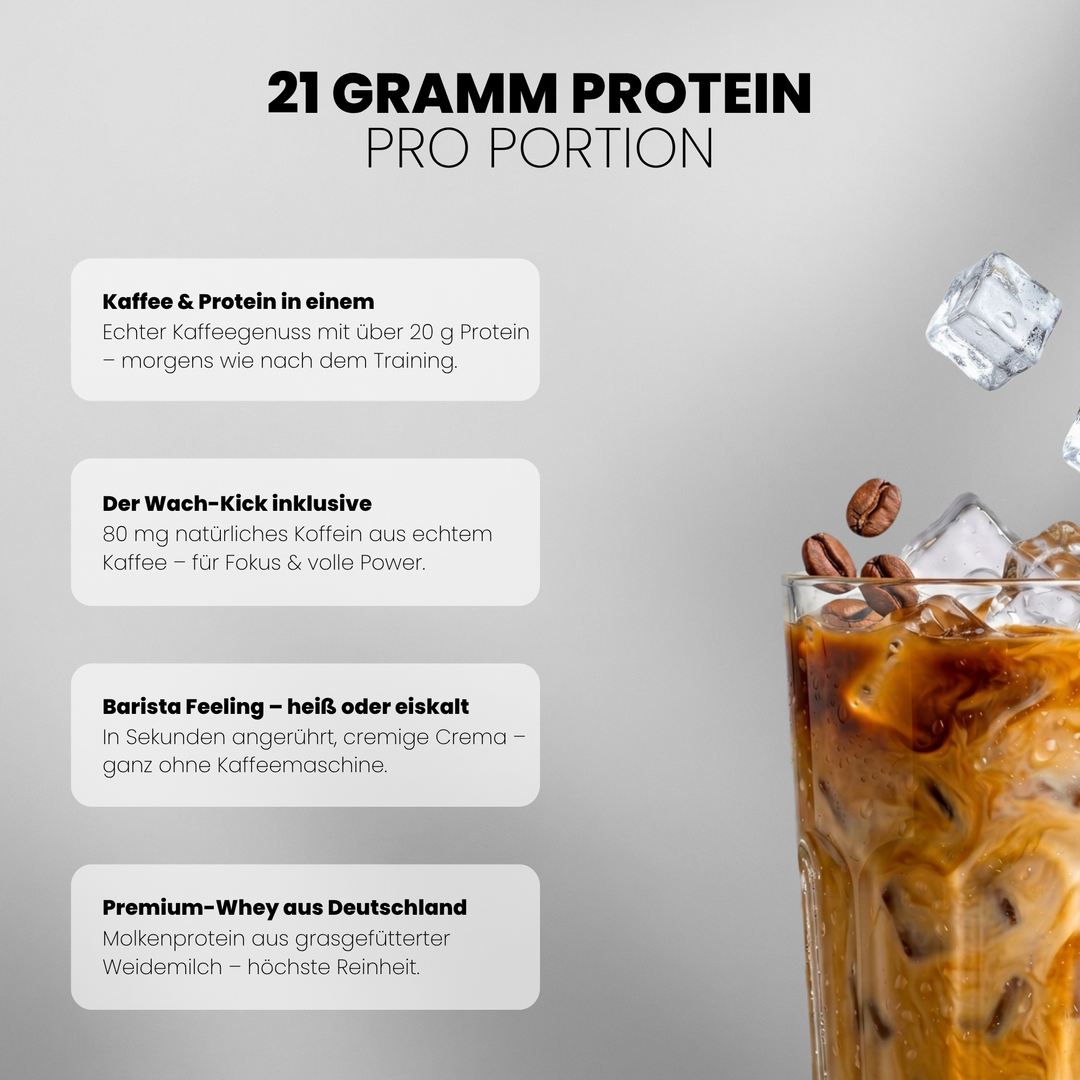 The Barista Whey Proteinkaffee von Iron Brothers Caramel Brew - Karamell Kaffee Geschmack - Vorteile #geschmack_caramel-brew
