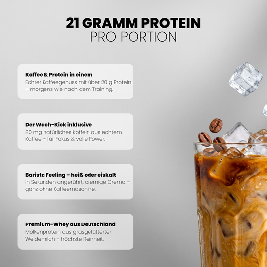 The Barista Whey Proteinkaffee von Iron Brothers Caramel Brew - Karamell Kaffee Geschmack - Vorteile #geschmack_caramel-brew