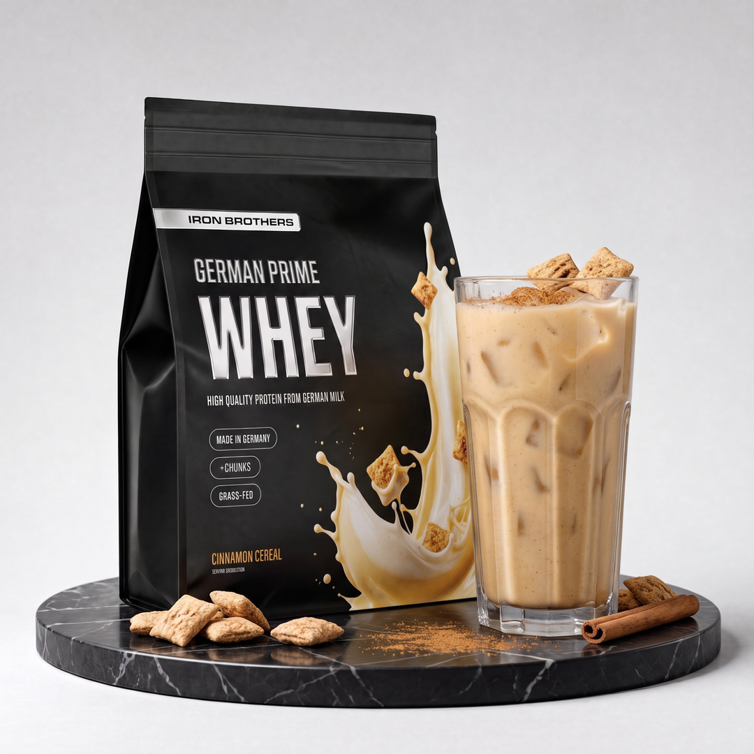 Whey Protein Doppelpack von Iron Brothers Cinnamon Cereal - Zimt cornflakes Geschmack - Design, Wirkung und Geschmack #geschmack_cinnamon-cereal