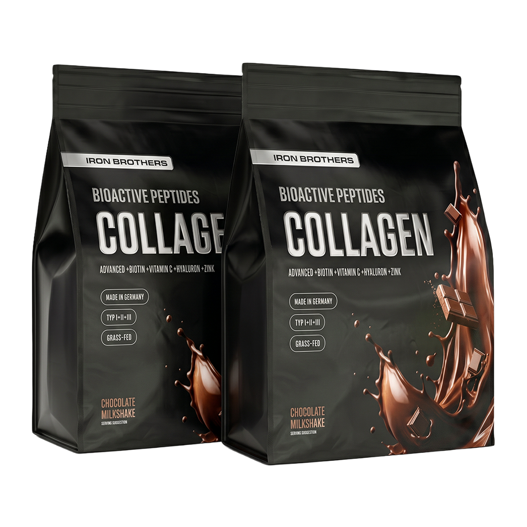 2kg Collagen Advanced Doppelpack von Iron Brothers Chocolate Milkshake - Schokoladen Geschmack #geschmack_chocolate-milkshake