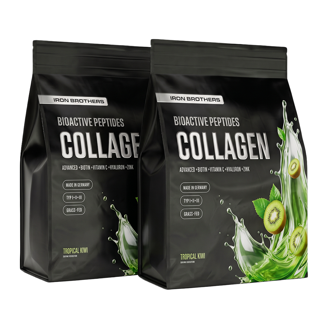 2kg Collagen Advanced Doppelpack von Iron Brothers Tropical Kiwi - Kiwi Geschmack #geschmack_tropical-kiwi