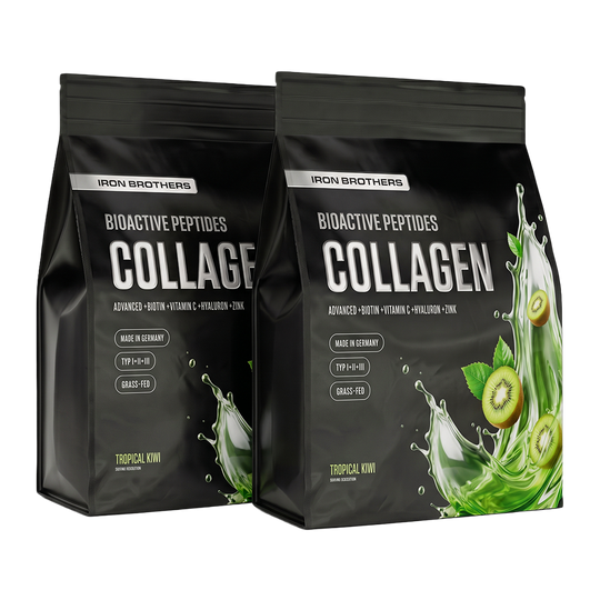 2kg Collagen Advanced Doppelpack von Iron Brothers Tropical Kiwi - Kiwi Geschmack #geschmack_tropical-kiwi