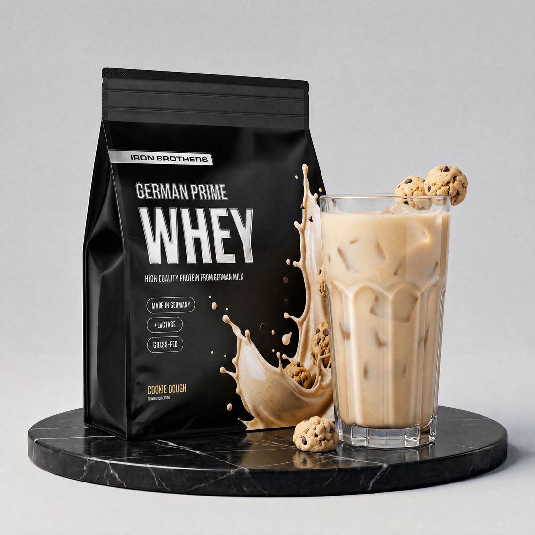 Whey Protein Doppelpack von Iron Brothers Cookie Dough - Keks Geschmack - Design, Wirkung und Geschmack #geschmack_cookie-dough