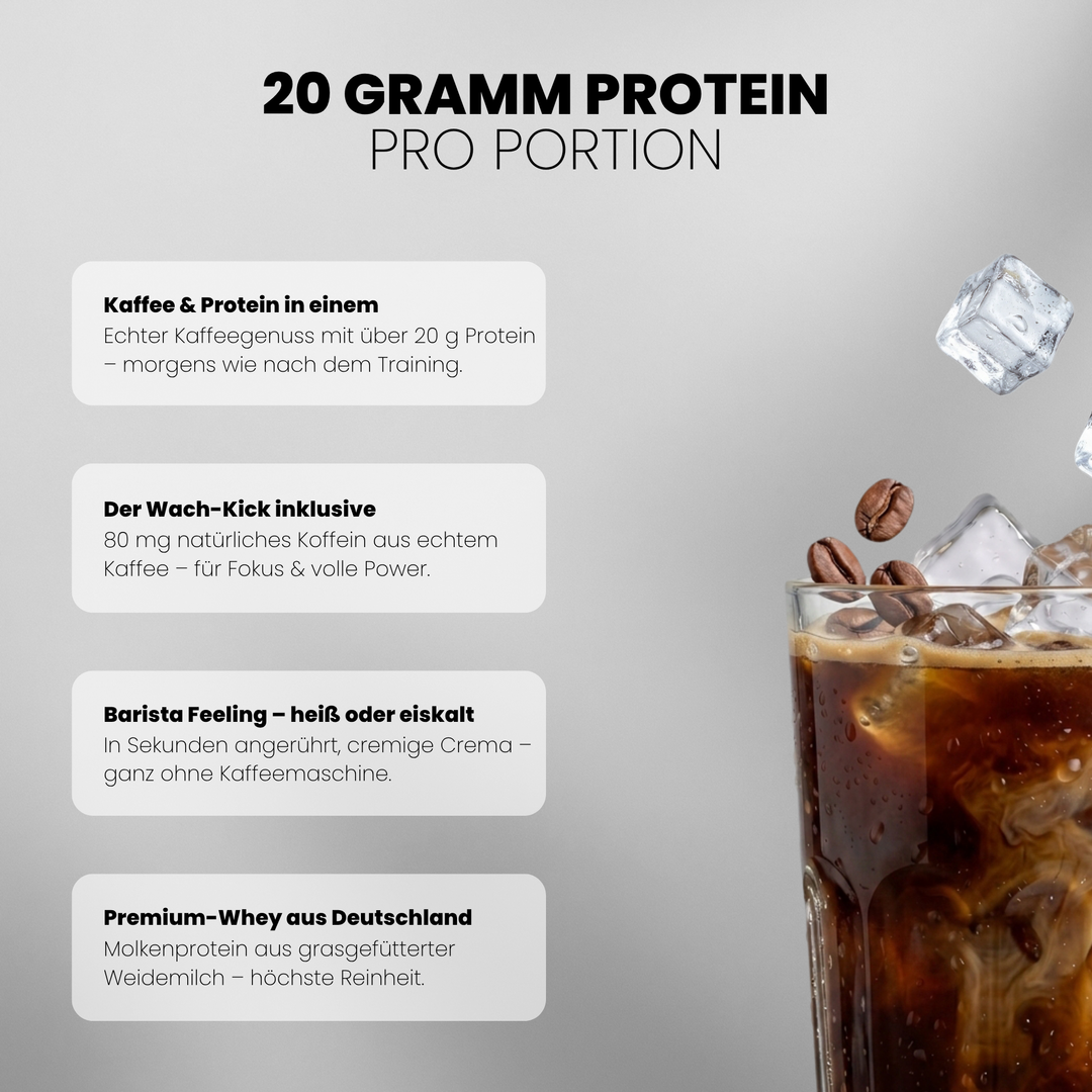 The Barista Whey Proteinkaffee von Iron Brothers Dark Coffee - Intensiver Kaffee Geschmack - Vorteile #geschmack_dark-coffee
