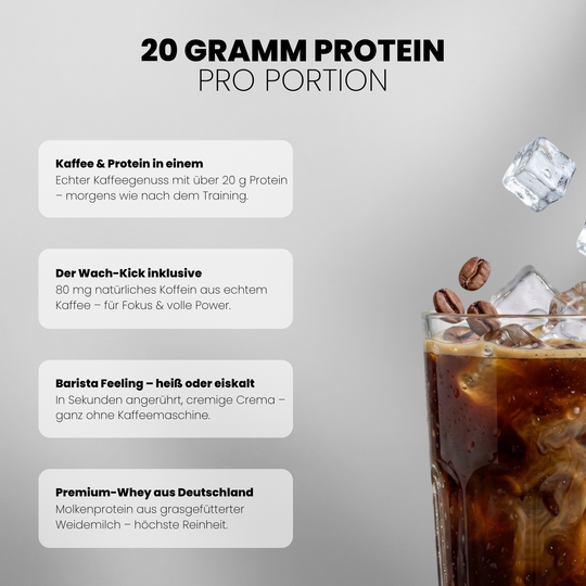 The Barista Whey Proteinkaffee von Iron Brothers Dark Coffee - Intensiver Kaffee Geschmack - Vorteile #geschmack_dark-coffee