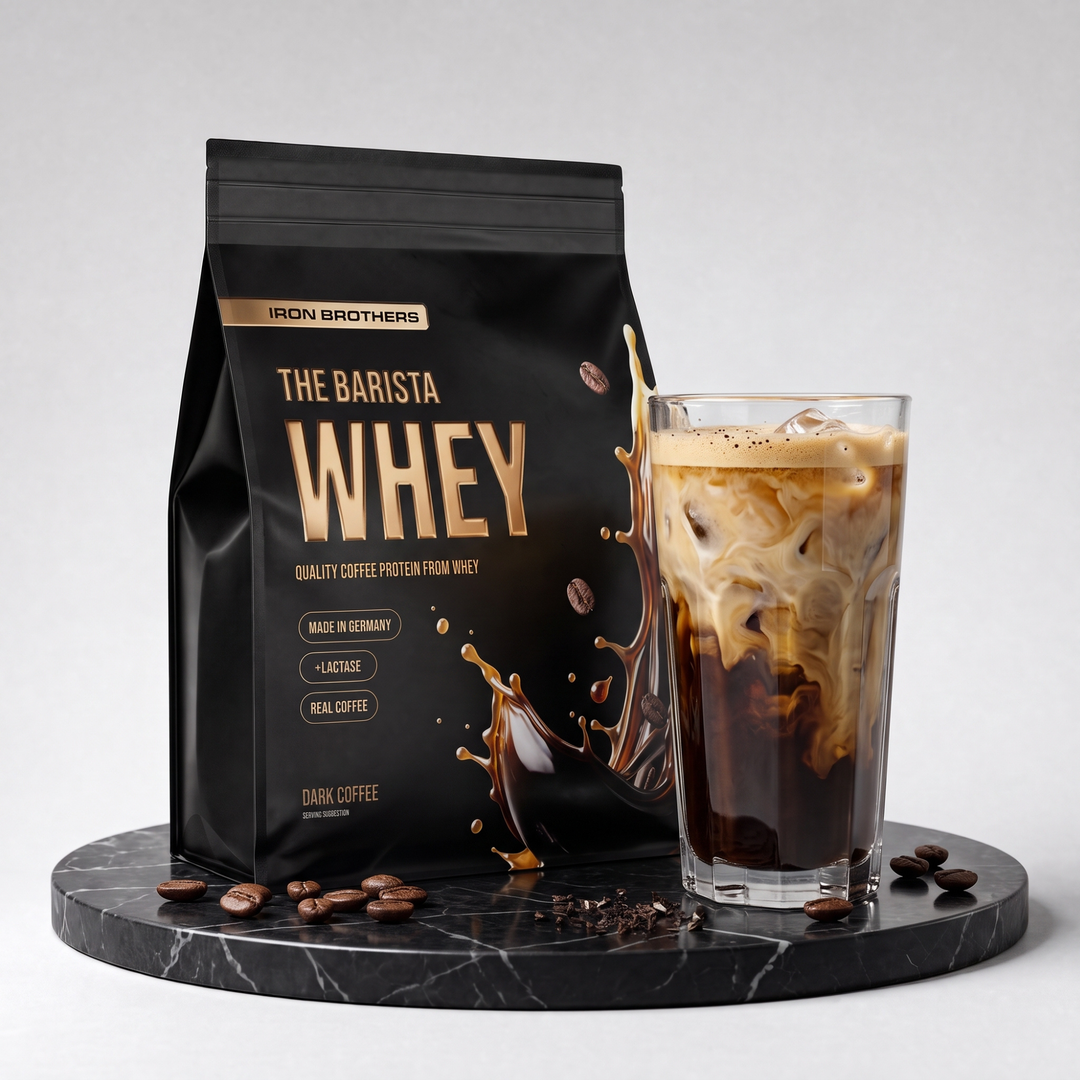 The Barista Whey Proteinkaffee von Iron Brothers Dark Coffee - Intensiver Kaffee Geschmack - Design, Wirkung und Geschmack #geschmack_dark-coffee