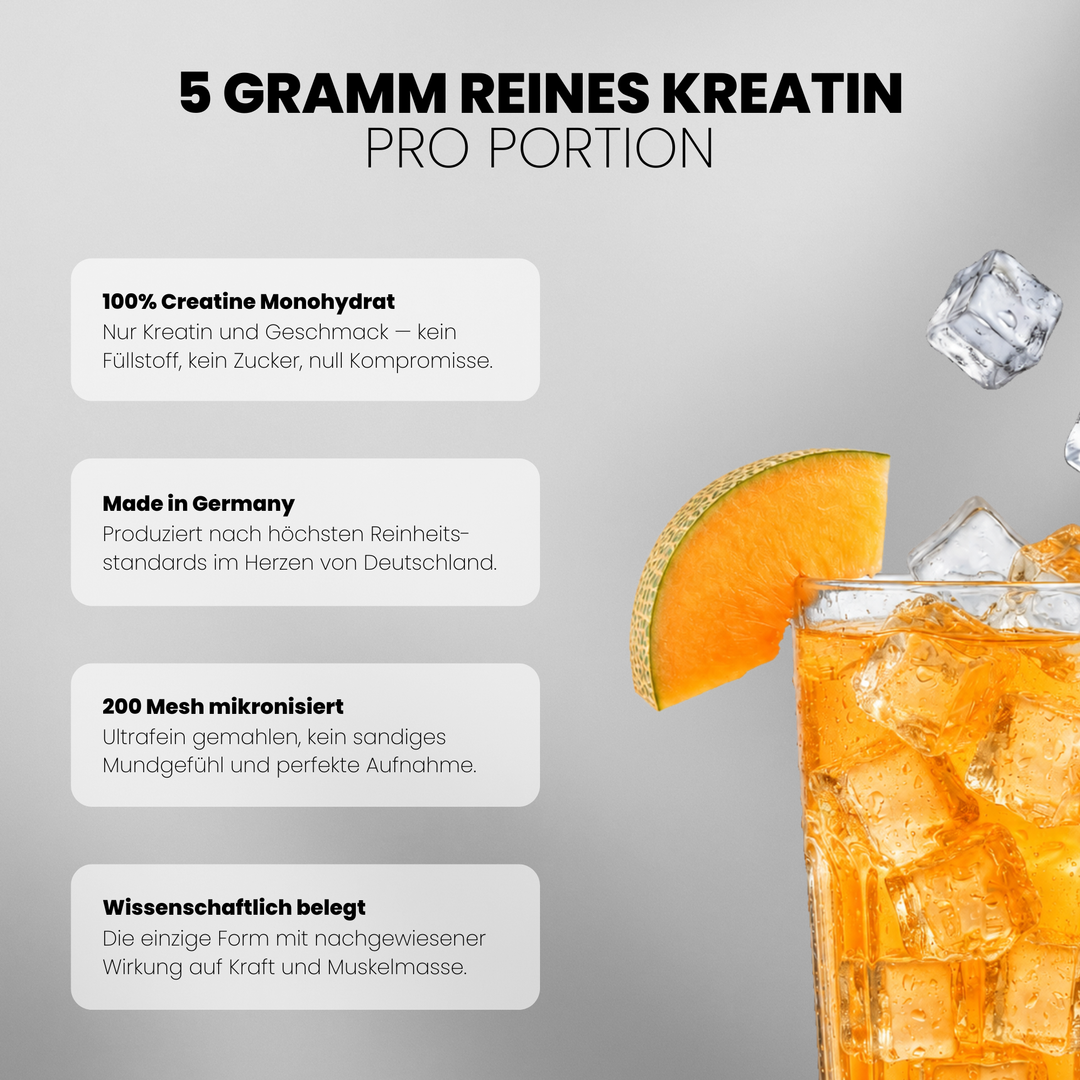 Creatine Flavoured, Honey Melon - Ultra Pure Creatine Monohydrate - Honig Melonen Geschmack - Vorteile #geschmack_honey-melon
