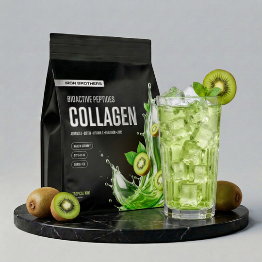 Collagen Advanced von Iron Brothers Tropical Kiwi - Kiwi Geschmack - Design, Wirkung und Geschmack #geschmack_tropical-kiwi
