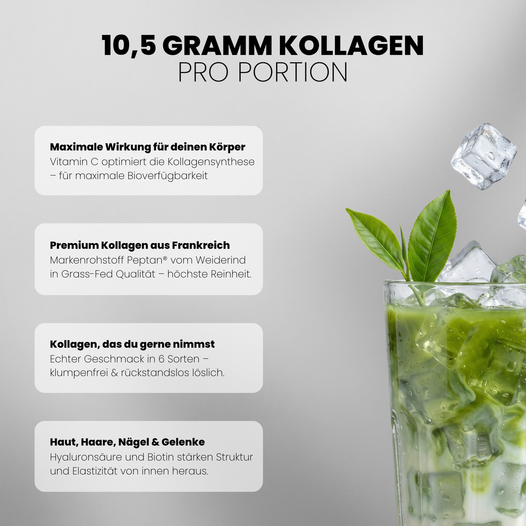 Collagen Advanced Doppelpack von Iron Brothers Matcha Iced Latte - Matcha Geschmack - Vorteile #geschmack_matcha-iced-latte