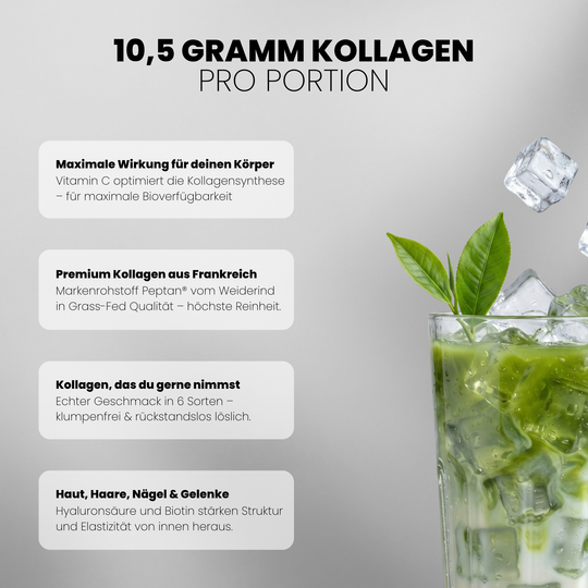 Collagen Advanced Doppelpack von Iron Brothers Matcha Iced Latte - Matcha Geschmack - Vorteile #geschmack_matcha-iced-latte