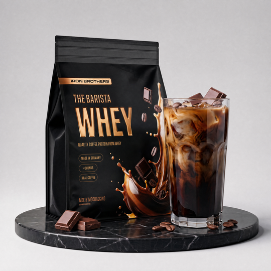 The Barista Whey Proteinkaffee von Iron Brothers Melty Mochaccino - Schokoladen Kaffee Geschmack - Design, Wirkung und Geschmack #geschmack_melty-mochaccino
