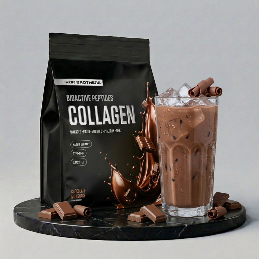 Collagen Advanced von Iron Brothers Chocolate Milkshake - Schokoladen Geschmack - Design, Wirkung und Geschmack #geschmack_chocolate-milkshake