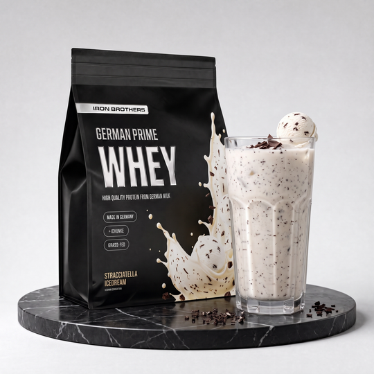 Whey Protein Doppelpack von Iron Brothers Stracciatella Icedream - Stracciatella Geschmack - Design, Wirkung und Geschmack #geschmack_stracciatella-icedream