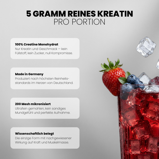 Creatine Flavoured, Wild Berry - Ultra Pure Creatine Monohydrate - Waldbeere Geschmack - Vorteile #geschmack_wild-berry